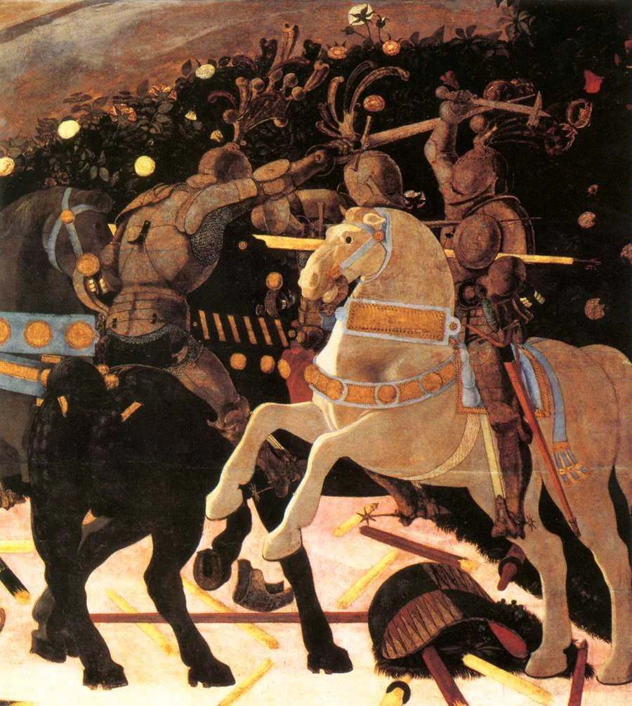 Niccolò da Tolentino guida le truppe fiorentine - National Gallery, Londra, dettaglio